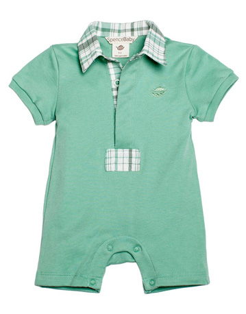 Romper with polo collar